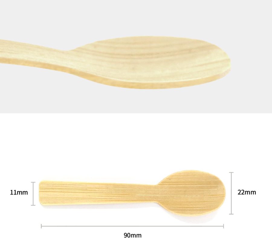 Bamboo Utensils | 200PK Mini-Bamboo Spoon 3.54" Disposable Small 100% Biodegradable Compostable Cutlery Set Eco Friendly Renewable Natural - Image 2