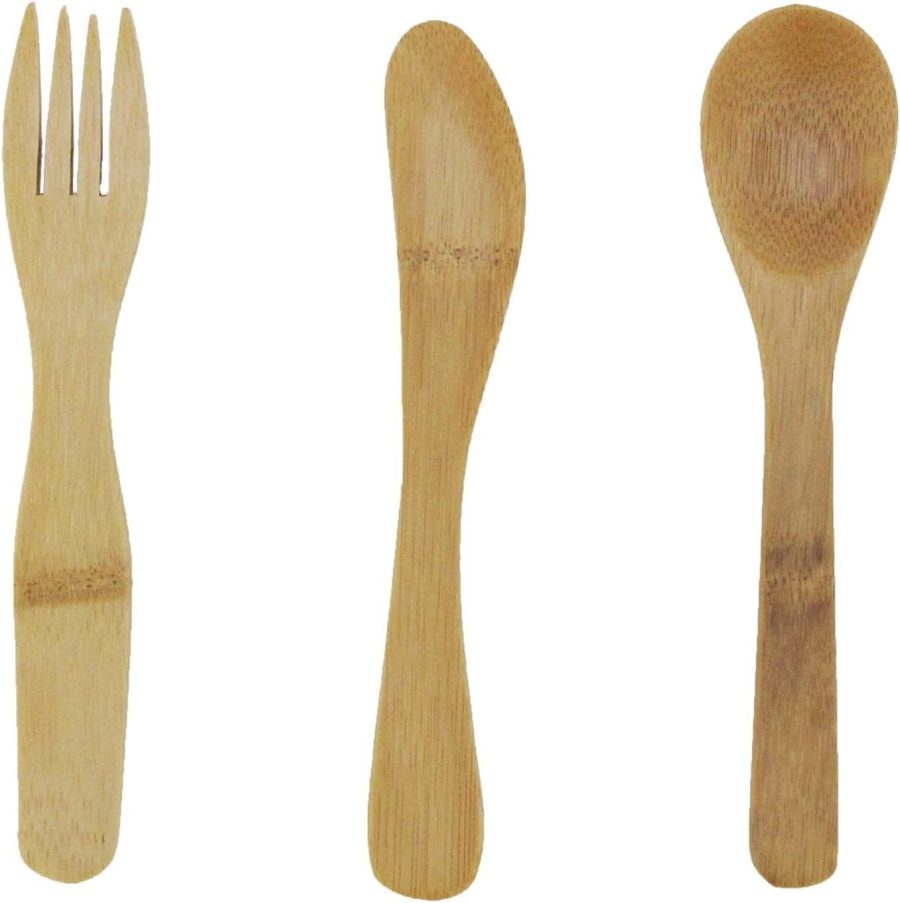 6-Piece Reusable Bamboo Flatware Set, Eco-Friendly Travel Utensils with Two Spoons, Forks and Butter Spreaders, Sustainable Wooden Cutlery for Picnic, Camping, School Lunch, 7-1/2 Inch - Image 2