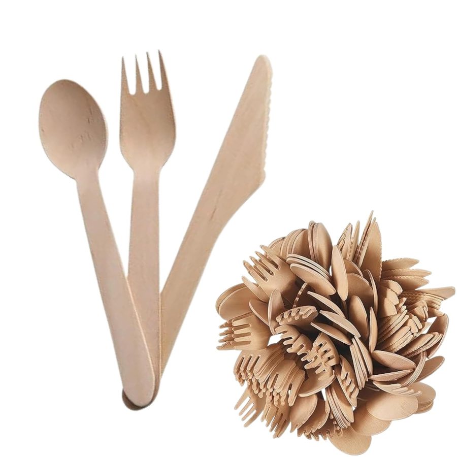 Wooden Cutlery Kit. Pack of 200